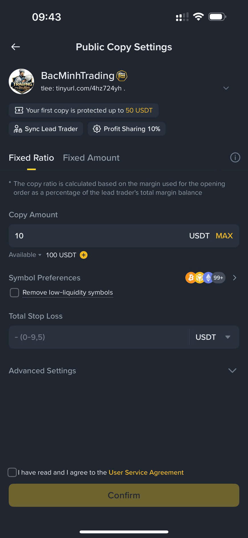 Cài đặt Copy Fixed Ratio